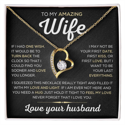 To My Amazing Wife  One Wish  Forever Love Necklace Forever Love Necklace
