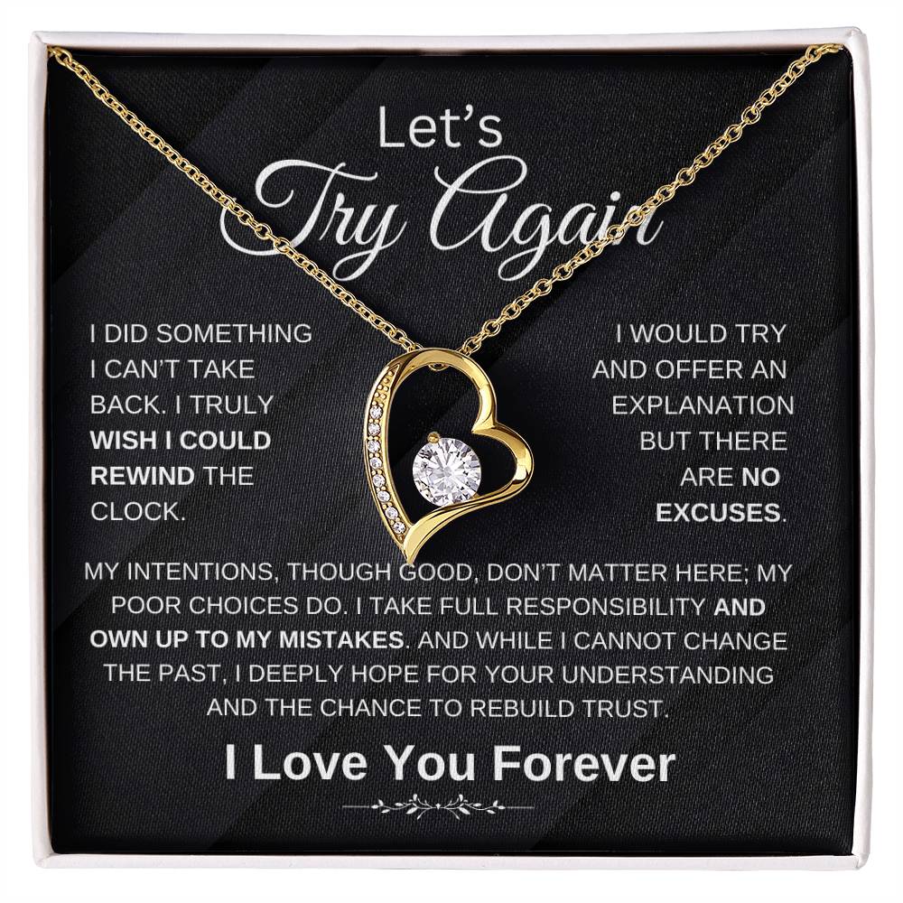 Let'S Try Again  Forgive Me Forgifor Ever Love Necklace  Wife Soulmate Girlfriend Forever Love Necklace