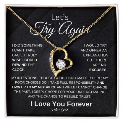 Let'S Try Again  Forgive Me Forgifor Ever Love Necklace  Wife Soulmate Girlfriend Forever Love Necklace