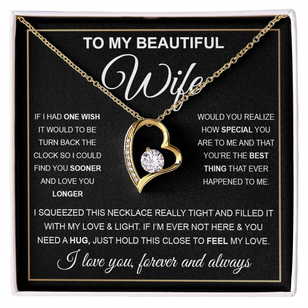 To My Beautiful Wife Gift Set Forever Love Necklace