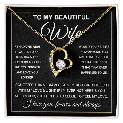 To My Beautiful Wife Gift Set Forever Love Necklace