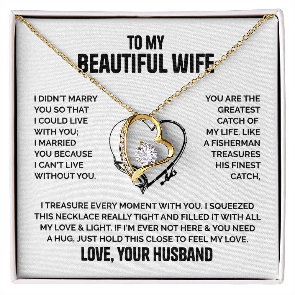 Wife Heart Necklace  Love Husband Forever Love Necklace