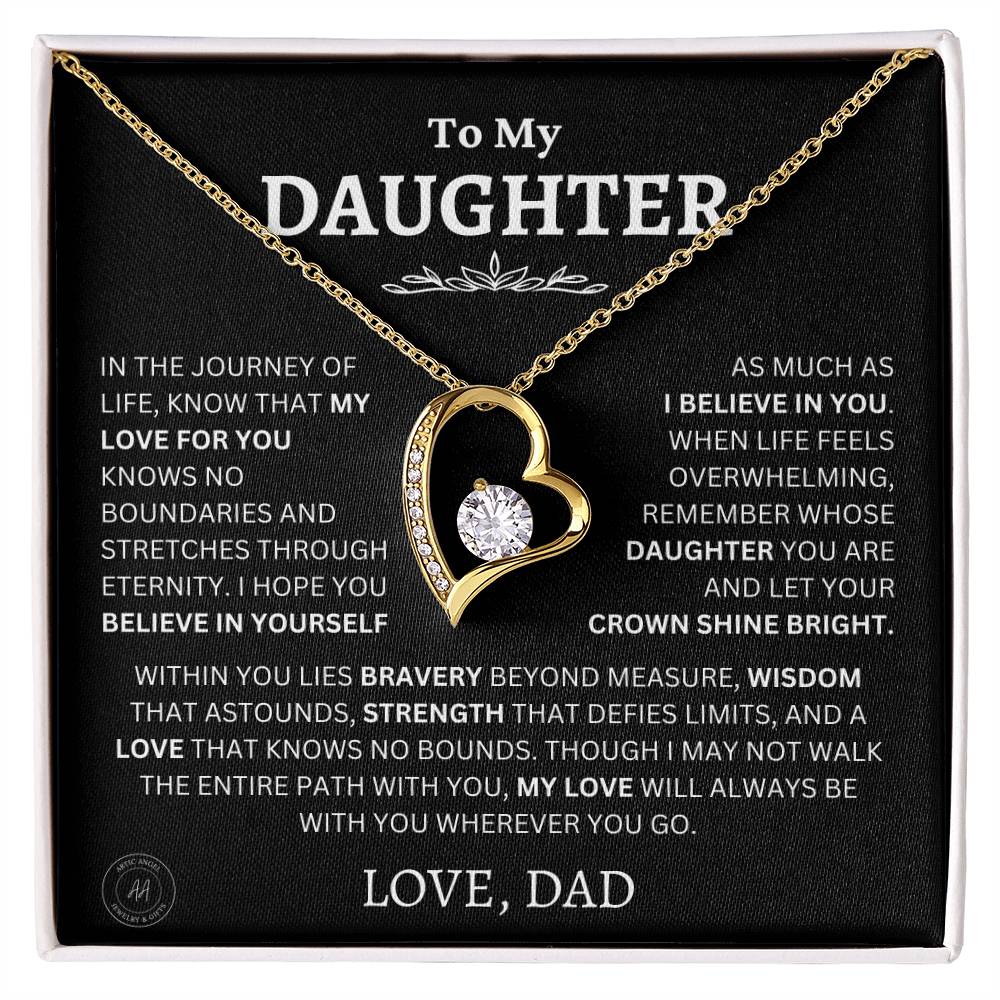 Gift For Daughter From Dad Let Your Crown Shine Bright Necklace Forever Love Necklace