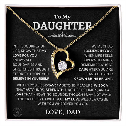 Gift For Daughter From Dad Let Your Crown Shine Bright Necklace Forever Love Necklace