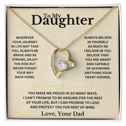 To My Daughter - Love Dad - Necklace Gift Set Forever Love Necklace