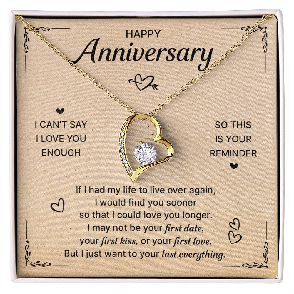 Happy Anniversary Last Everything Forever Love Necklace Forever Love Necklace