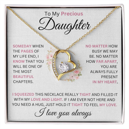 To My Daughter No Matter How Busy... Love You Heart Necklace Forever Love Necklace