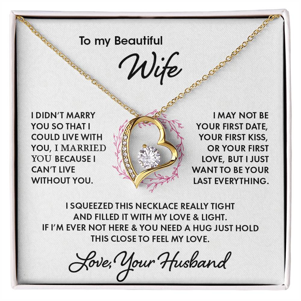 To My Beautiful Wife - Forever Love Necklace Forever Love Necklace