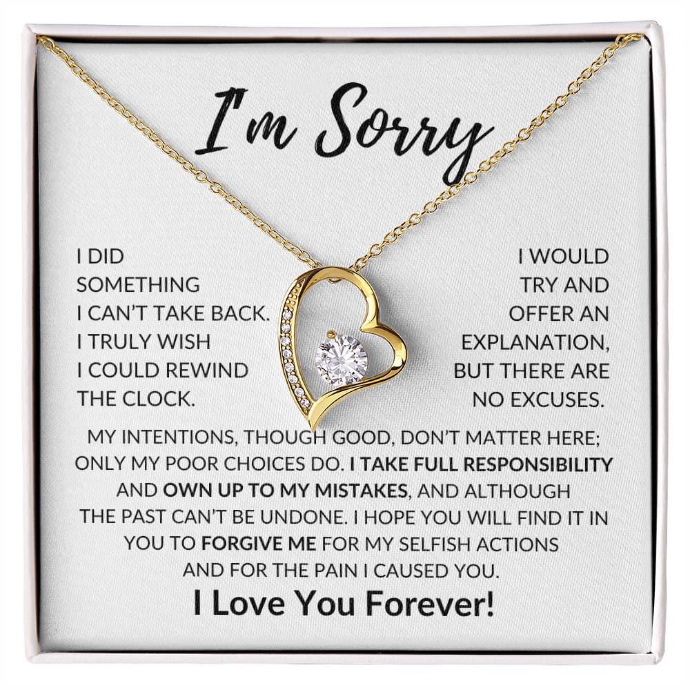Apology Gift For Her  I'M Sorry  Forever Love Necklace Forever Love Necklace
