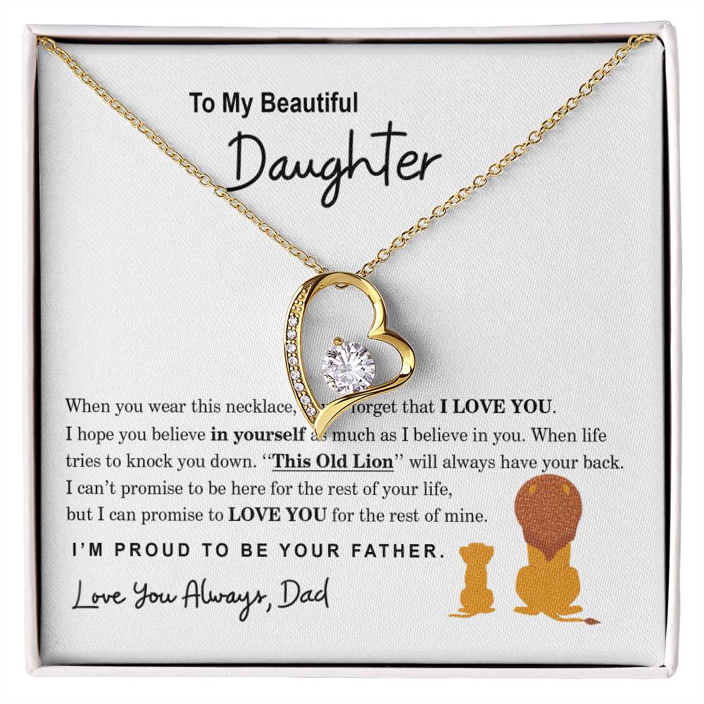 To My Beautiful Daughter Necklace, Daughter Gift From Dad, Father Daughter Gift, Christmas Gift, Unique Daughter Birthday Graduation Gift Forever Love Necklace