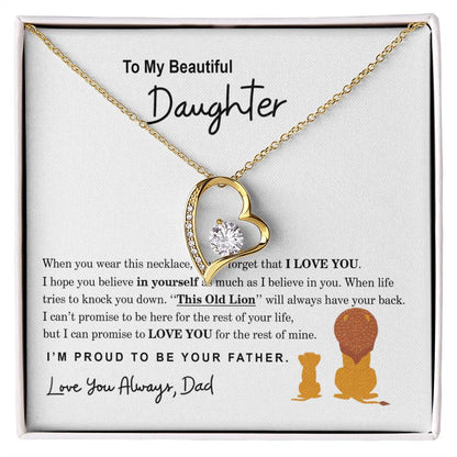 To My Beautiful Daughter Necklace, Daughter Gift From Dad, Father Daughter Gift, Christmas Gift, Unique Daughter Birthday Graduation Gift Forever Love Necklace