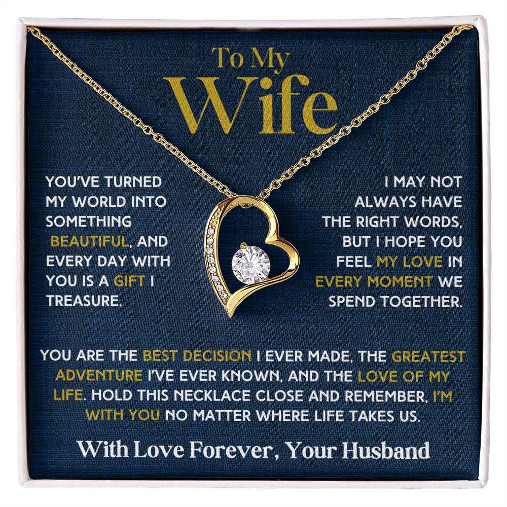 To My Wife - Forever Love Necklace & Earring Set - You Are My Treasure Forever Love Necklace