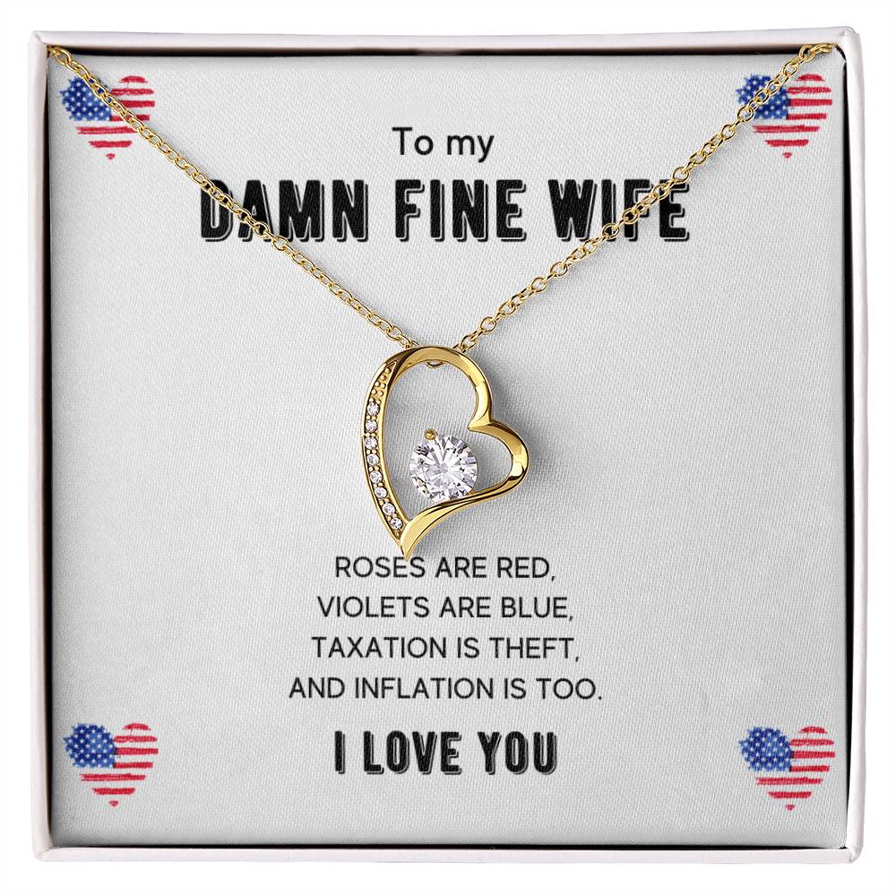 To My Damn Fine Wife - Women'S Forever Love Necklace & Earring Set - Gift For Wife Forever Love Necklace