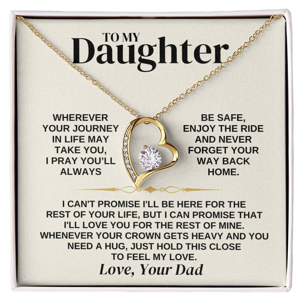 To My Daughter - Love Dad - Necklace Gift Set - Ss308 Forever Love Necklace