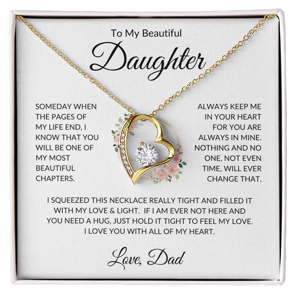 Daughter Love Dad Most Beautiful Chapters  Forever Love Necklace Forever Love Necklace