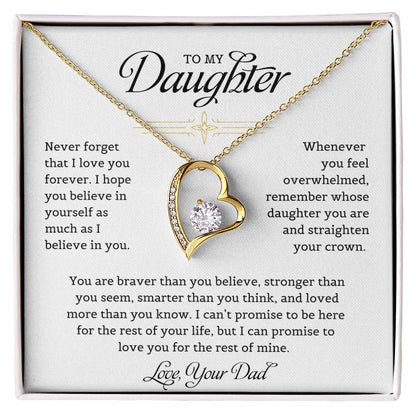 To My Daughter  Never Forget That I Love You - Forever Love Necklace Forever Love Necklace