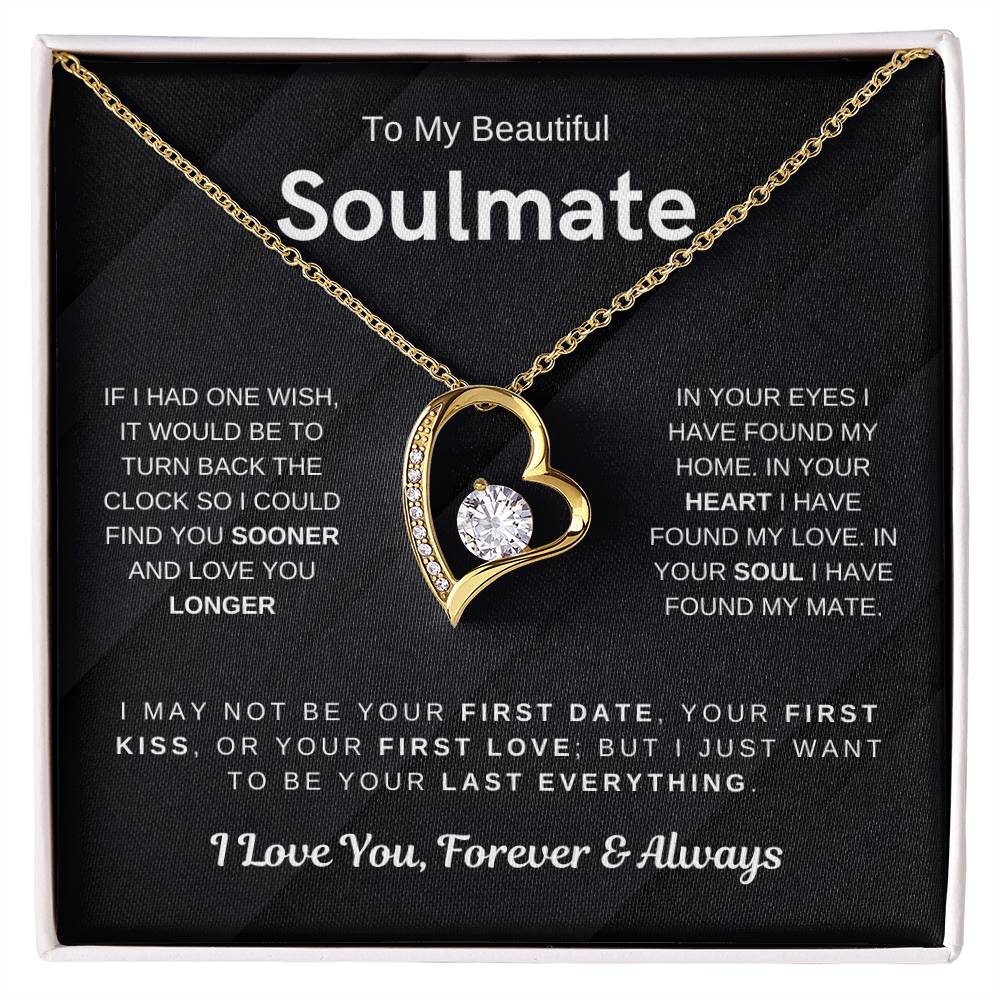 To My Beautiful Soulmate, I Want To Be Your Last Evething - Forever Love Necklace
