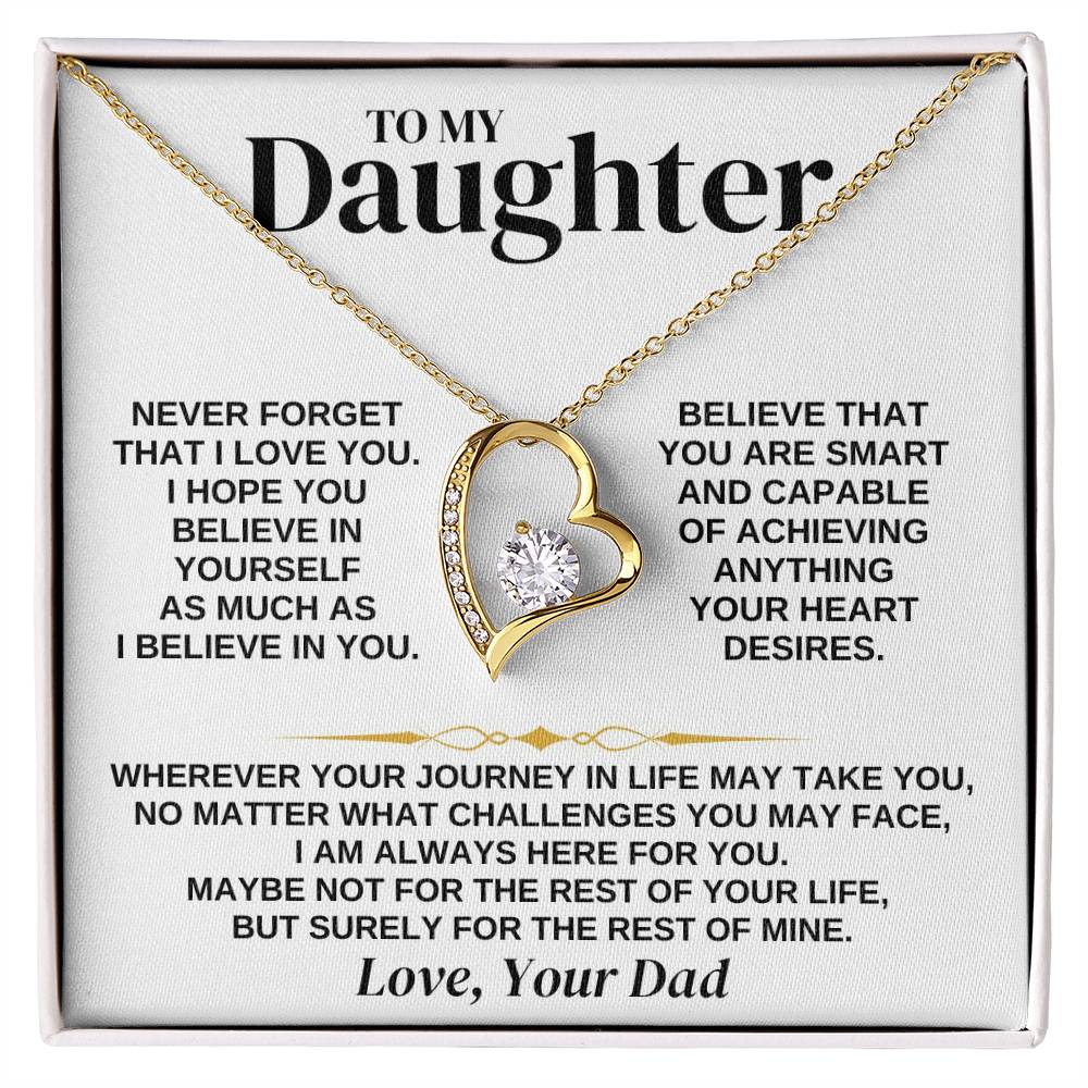 To My Daughter - Love Dad - Necklace Gift Set - Ss346 Forever Love Necklace