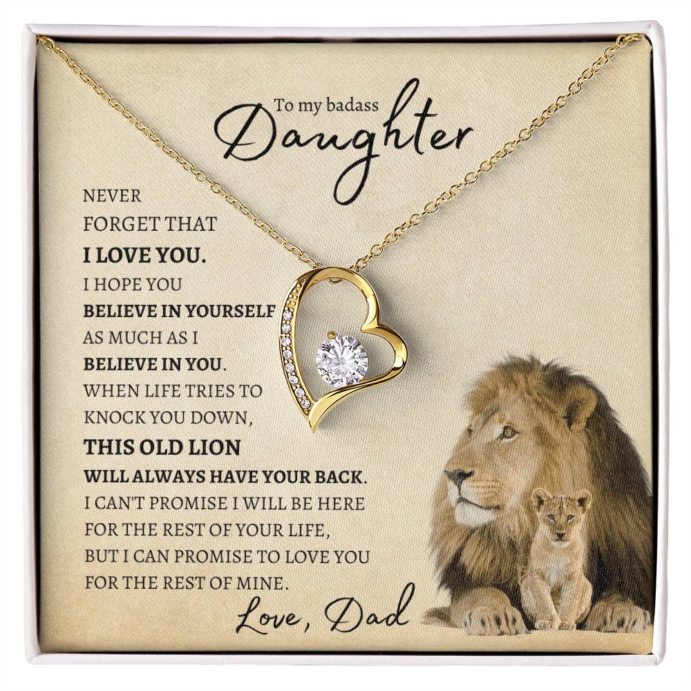 To My Daughter From Dad Forever Love Necklace