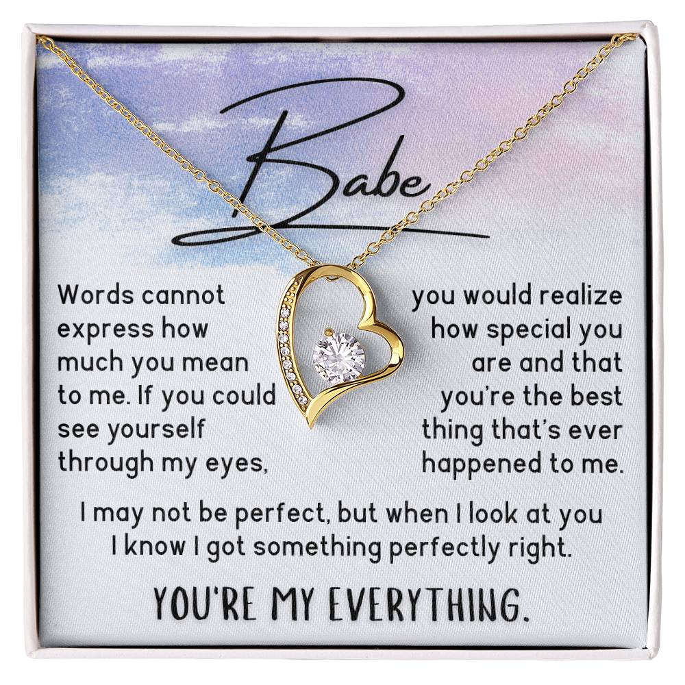 Babe Necklace - You'Re My Everything - Brush Stroke Forever Love Necklace