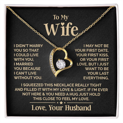 To My Beautiful Wife  Heart Necklace Forever Love Necklace