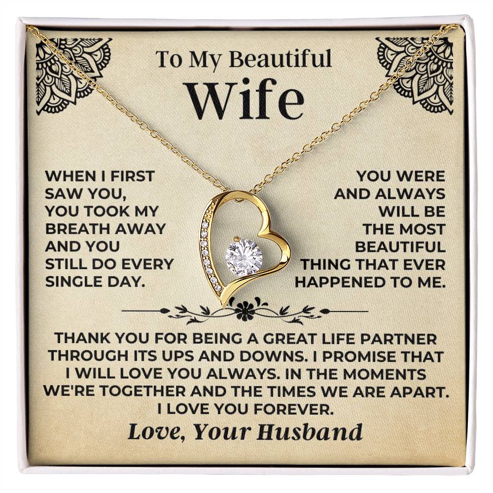 To My Beautiful Wife - Forever Love Gift Set - Ss545 Forever Love Necklace