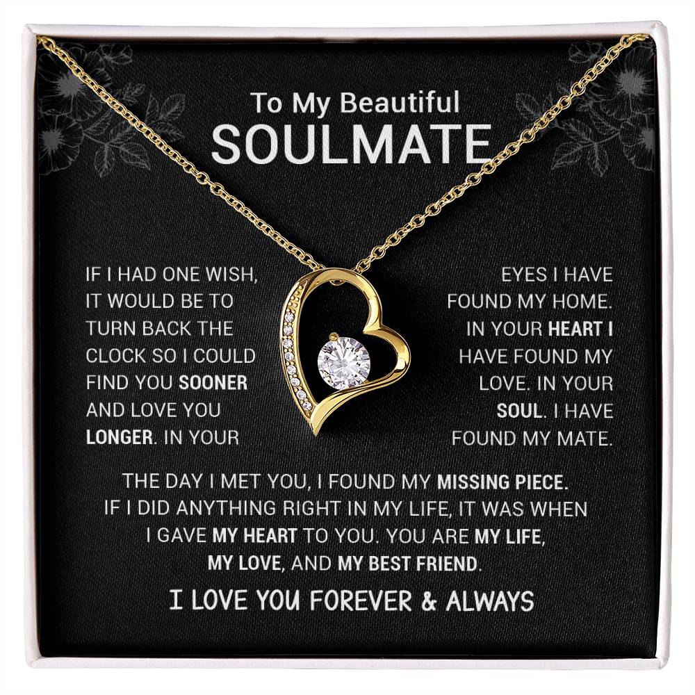 To My Beautiful Soulmate  I Have Found My Mate  Black Version  Forever Love Necklace Forever Love Necklace
