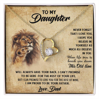 To My Daughter Necklace  Father Daughter Necklace  Father To Daughter Christmas Gift From Dad  Bonus Daughter Necklace Gifts From Dad Forever Love Necklace