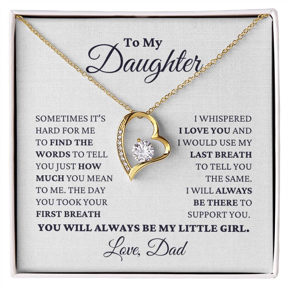 Gift For Daughter My Little Girl Necklace Forever Love Necklace