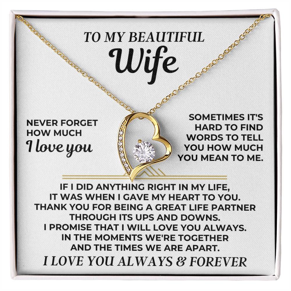 To My Beautiful Wife - Forever Love Gift Set - Ss547 Forever Love Necklace