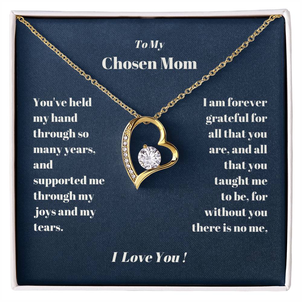 Chosen Mom Heart Necklace Gift Forever Love Necklace