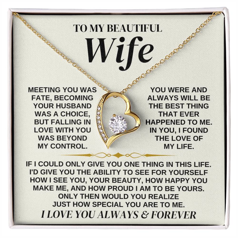 To My Beautiful Wife - Forever Love Necklace Gift Set - Ss323 Forever Love Necklace