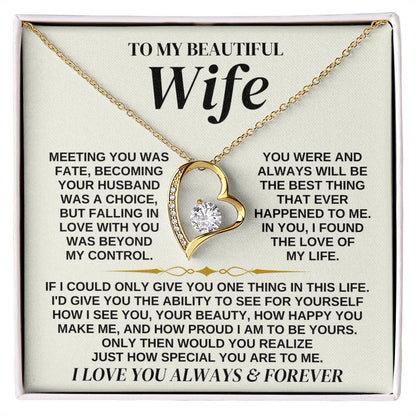 To My Beautiful Wife - Forever Love Necklace Gift Set - Ss323 Forever Love Necklace