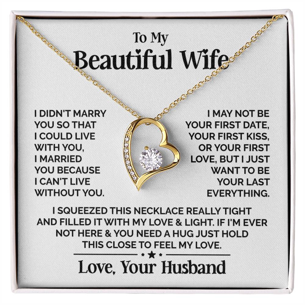 Heart Necklace - My Beautiful Wife Forever Love Necklace