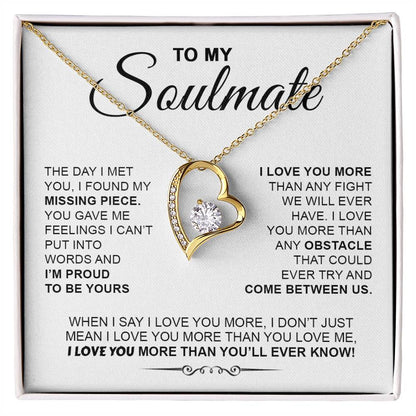 To My Soulmate  I Love You More  Forever Love Necklace Forever Love Necklace
