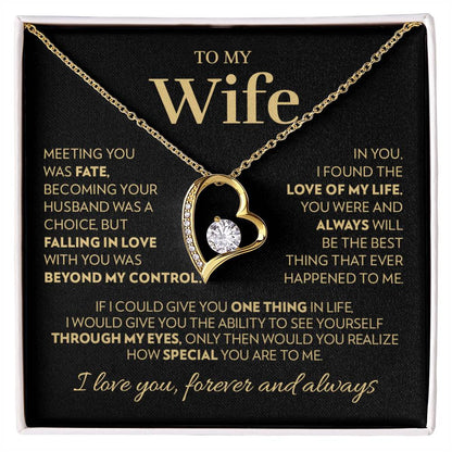 Gift For Wife - Love Of My Life - Gold Forever Love Necklace Forever Love Necklace