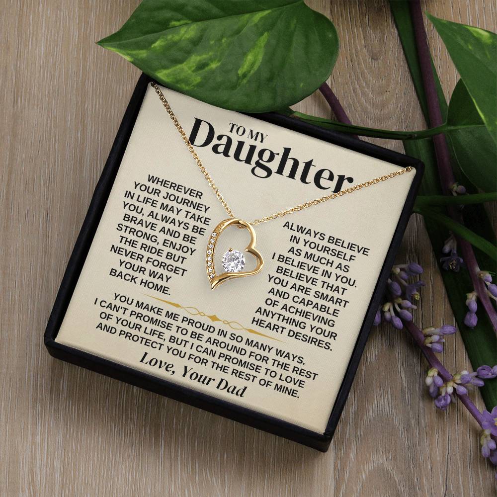 To My Daughter - Love Dad - Necklace Gift Set - Ss318 Forever Love Necklace