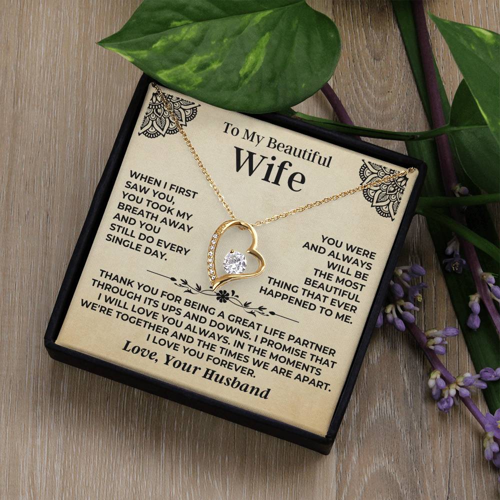 To My Beautiful Wife - Forever Love Gift Set - Ss545 Forever Love Necklace