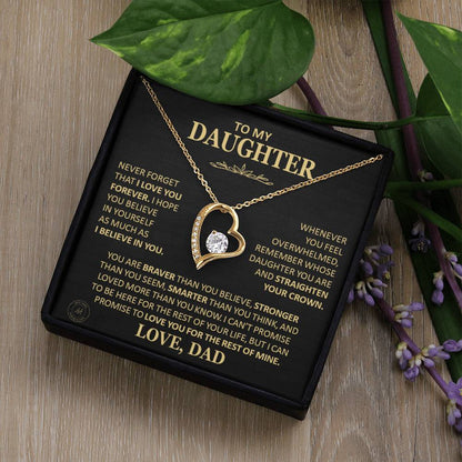 Unique Gift For Daughter From Dad Never Forget That I Love You Heart Necklace Forever Love Necklace