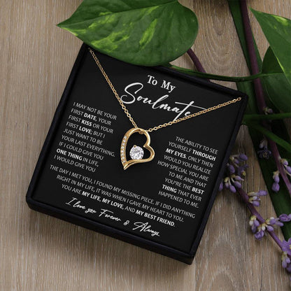To My Soulmate Necklace, Christmas, Valentine Gift For Her, Gift For Soulmate Forever Love Necklace