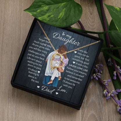 To My Daughter  Laugh Love Live  Forever Love Necklace Forever Love Necklace