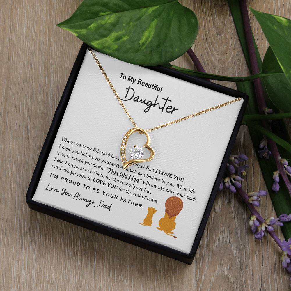 To My Beautiful Daughter Necklace, Daughter Gift From Dad, Father Daughter Gift, Christmas Gift, Unique Daughter Birthday Graduation Gift Forever Love Necklace