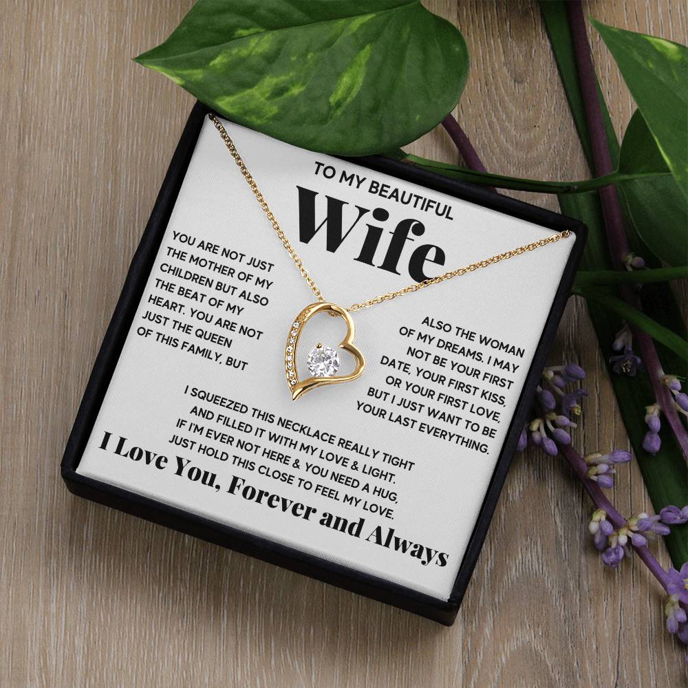 To My Beautiful Wife Beat Of My Heart Forever Love Necklace Forever Love Necklace