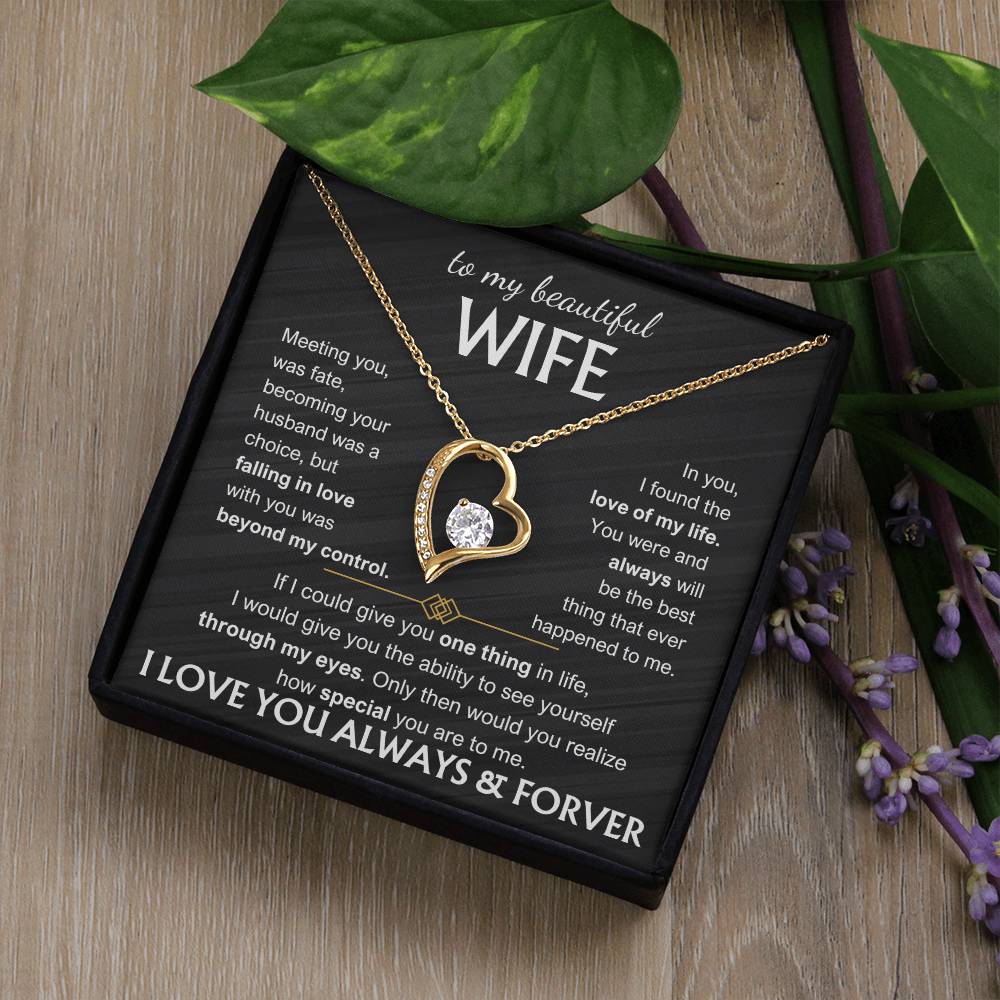 To My Beautiful Wife - Meeting You Was Fate Forever Love Necklace