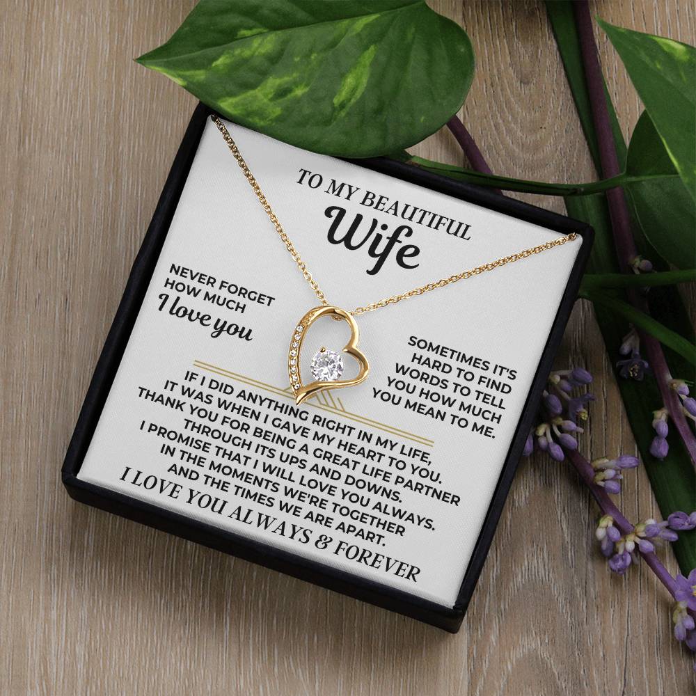 To My Beautiful Wife - Forever Love Gift Set - Ss547 Forever Love Necklace