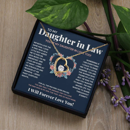 To My Daughter In Love Heart Necklace Gift Set Forever Love Necklace
