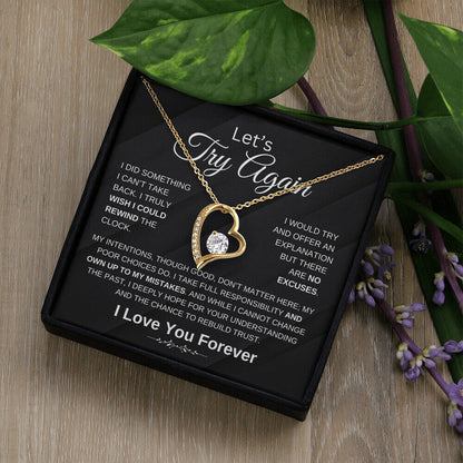 Let'S Try Again  Forgive Me Forgifor Ever Love Necklace  Wife Soulmate Girlfriend Forever Love Necklace