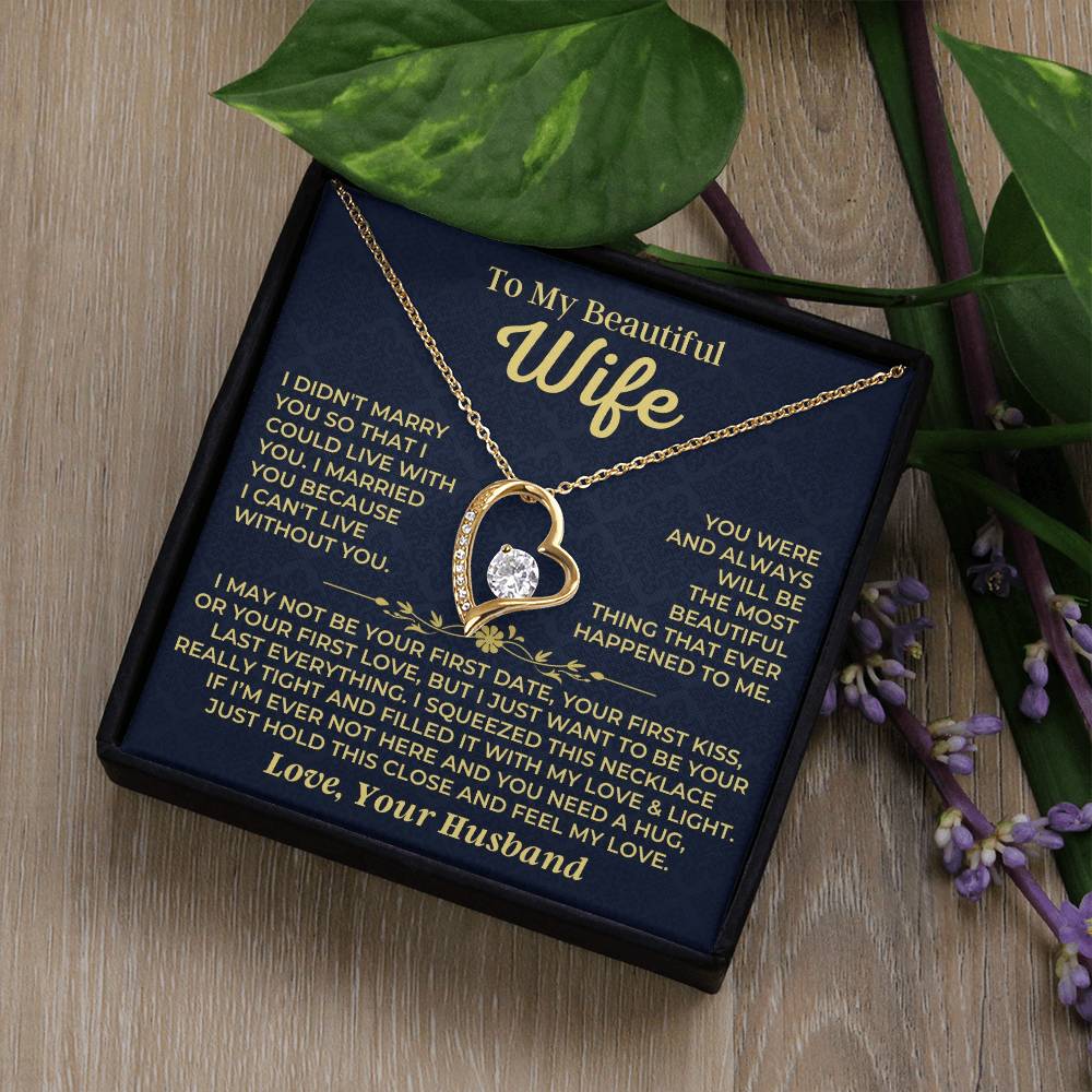 To My Beautiful Wife - Forever Love Gift Set - Ss535 Forever Love Necklace