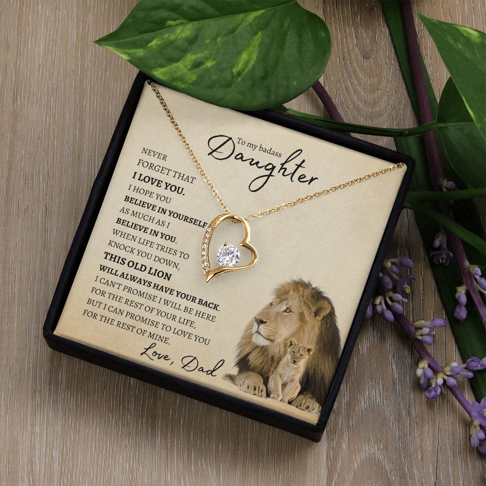 To My Daughter From Dad Forever Love Necklace