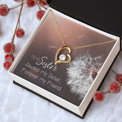 To My Sister Always My Sister - Forever My Friend Necklace Jewelry Gift Holiday  Birthday Gift For Sister Wedding Gift Necklace Forever Love Necklace